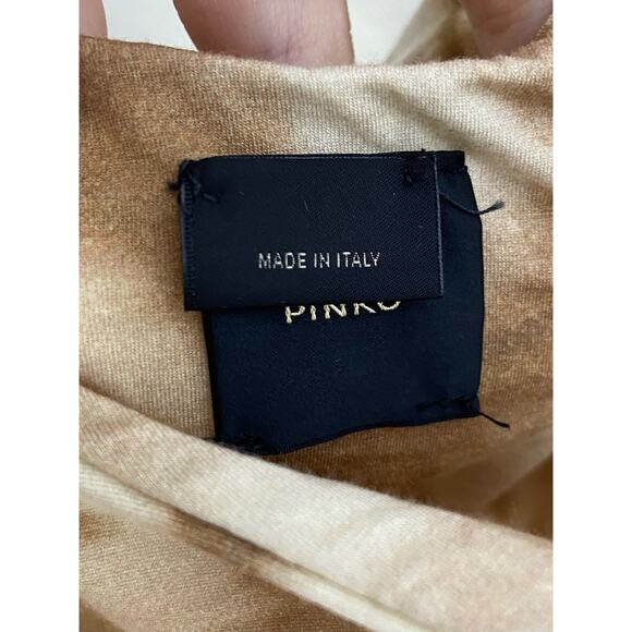 PINKO Acerenza Abito Jersey Midi Dress Halter Neck Open Back Tie Dye Boho L - Picture 8 of 9